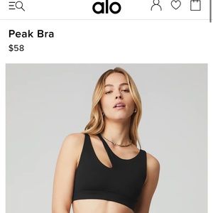 Alo yoga peak bra in anthracite small